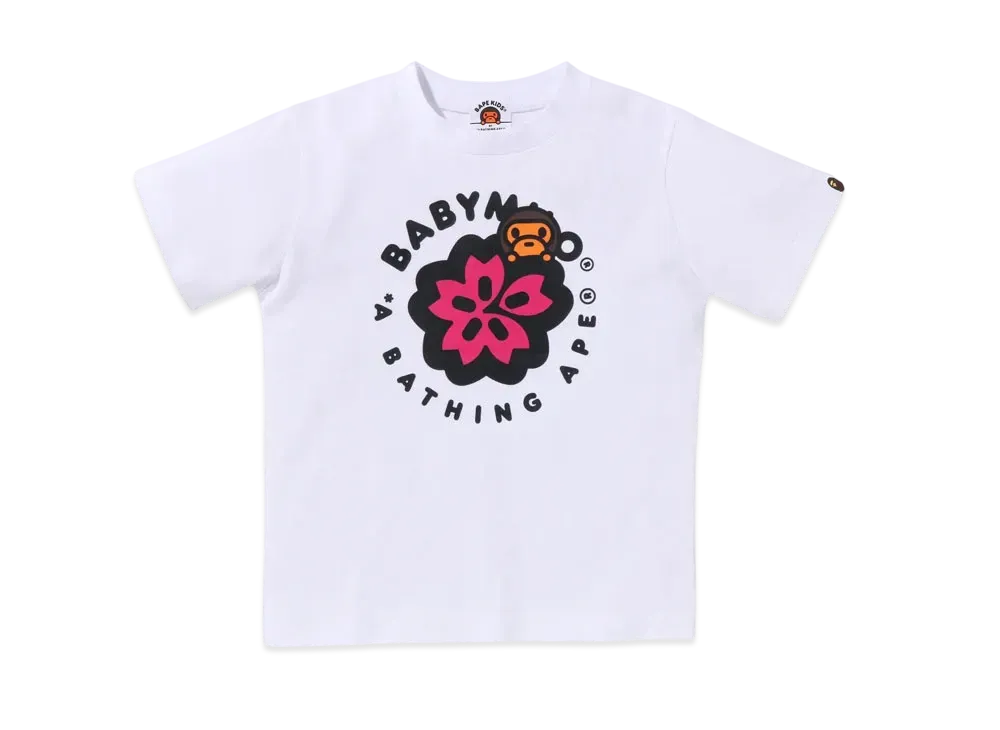 A BATHING APE Kids Sakura Baby Milo Tee "White"