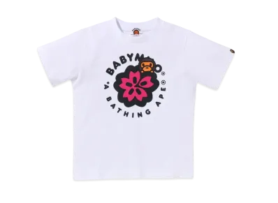 A BATHING APE Kids Sakura Baby Milo Tee "White"