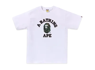 A BATHING APE Trial Camo College Tee "White/Green"