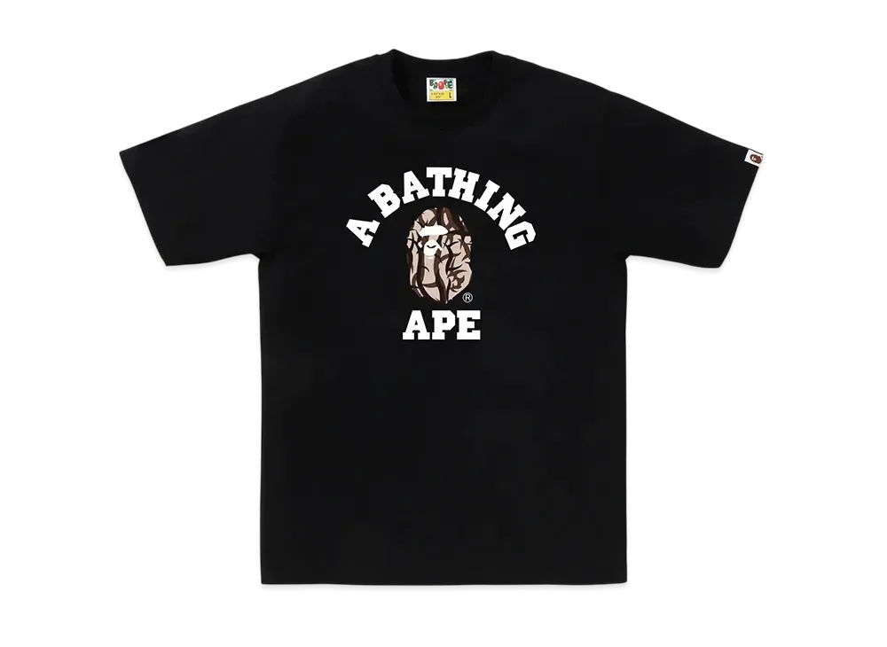A BATHING APE Trial Camo College Tee "Black/Beige"