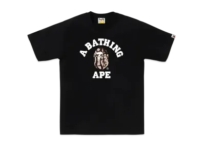 A BATHING APE Trial Camo College Tee "Black/Beige"
