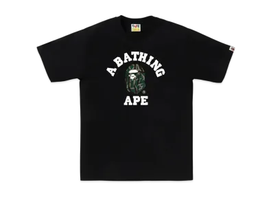 A BATHING APE Trial Camo College Tee "Black/Green"