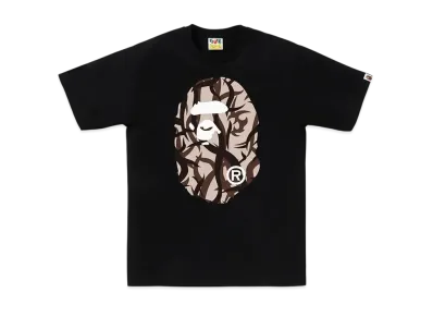 A BATHING APE Trial Camo Big Ape Head Tee "Black/Beige"