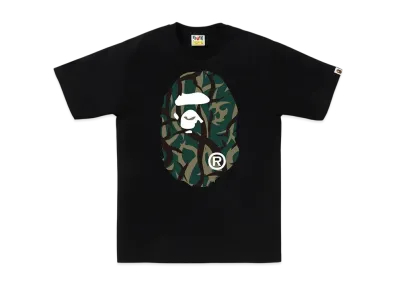 A BATHING APE Trial Camo Big Ape Head Tee "Black/Green"