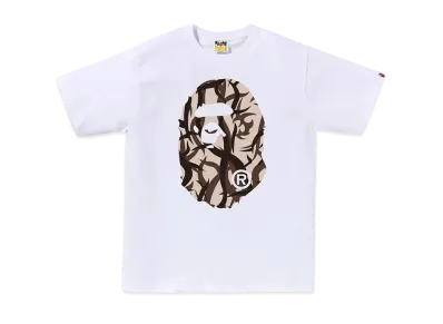 A BATHING APE Trial Camo Big Ape Head Tee "White/Beige"
