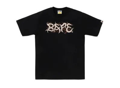 A BATHING APE Trial Camo Bape Logo Tee "Black"