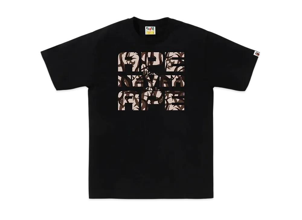 A BATHING APE Trial Camo Asnka Tee "Black/Beige"
