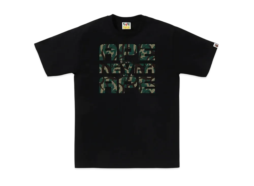 A BATHING APE Trial Camo Asnka Tee "Black/Green"