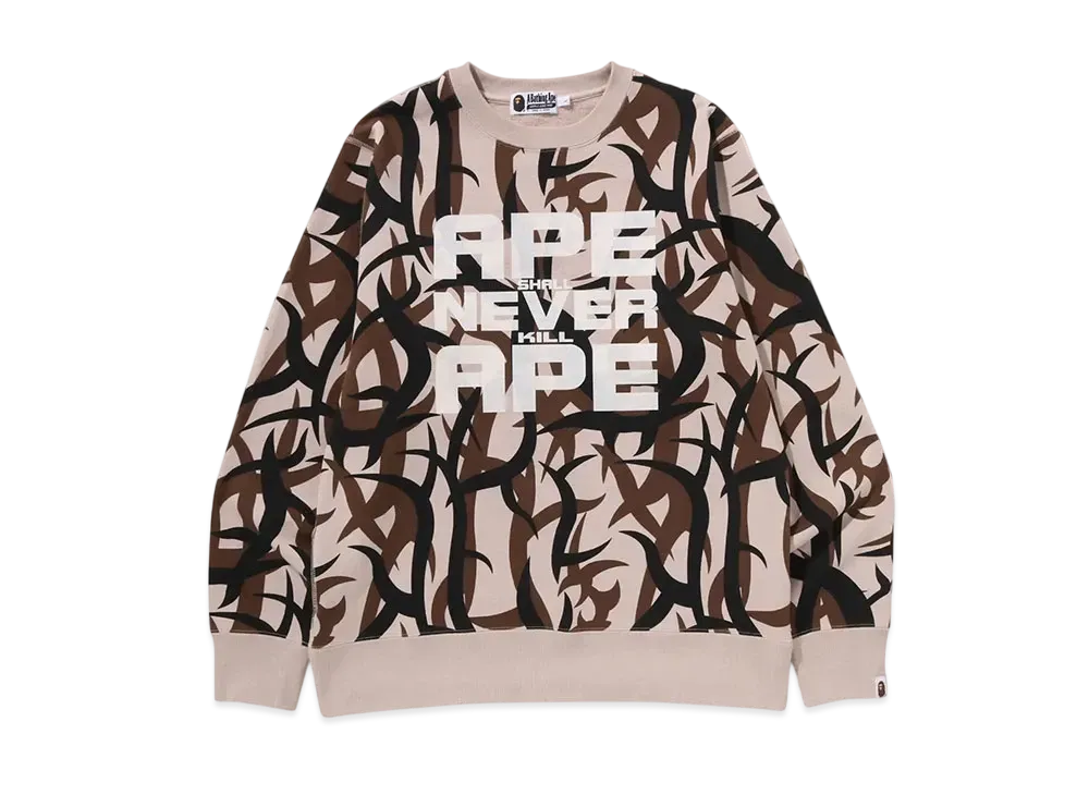 A BATHING APE Trial Camo Crewneck Sweatshirt "Beige"