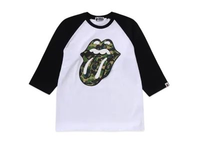 A BATHING APE x Rolling Stones 3/4 Sleeve Tee "Black"