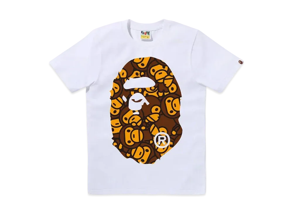 A BATHING APE All Baby Milo Big Ape Head Tee "White"