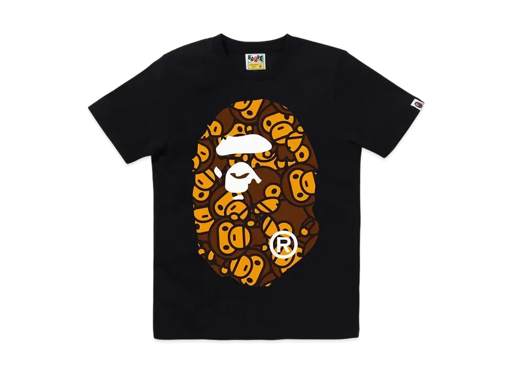 A BATHING APE All Baby Milo Big Ape Head Tee "Black"