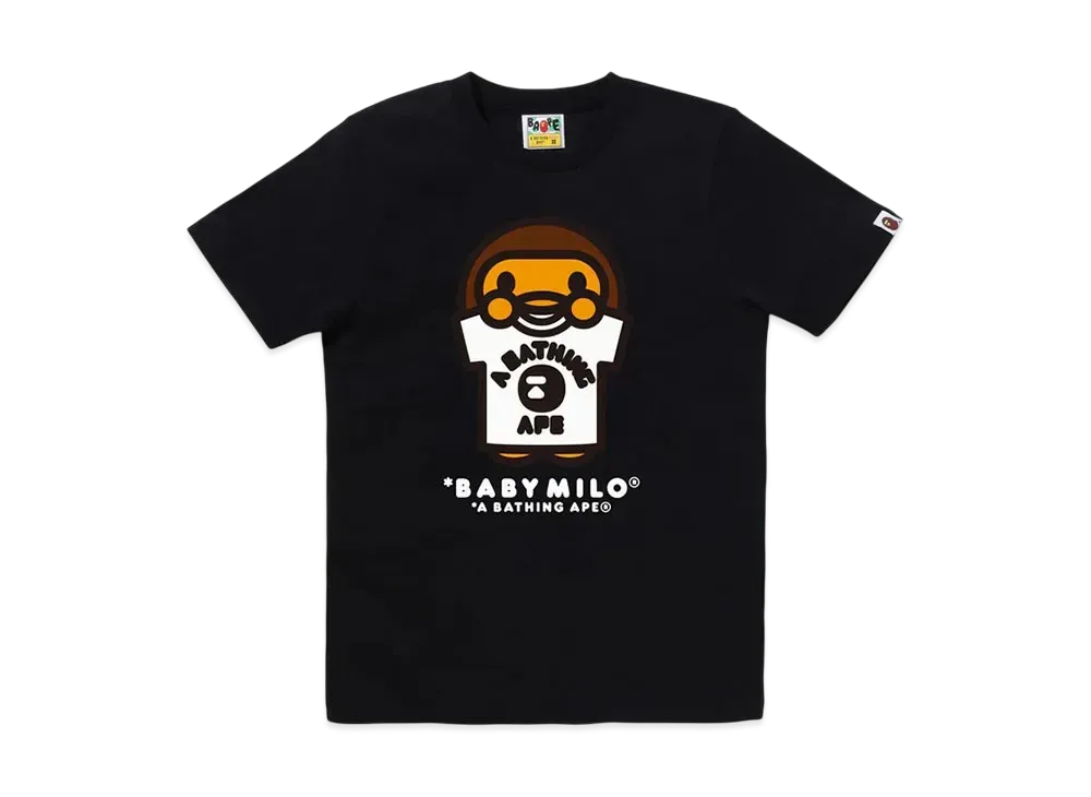 A BATHING APE Baby Milo College Tee Tee "Black"