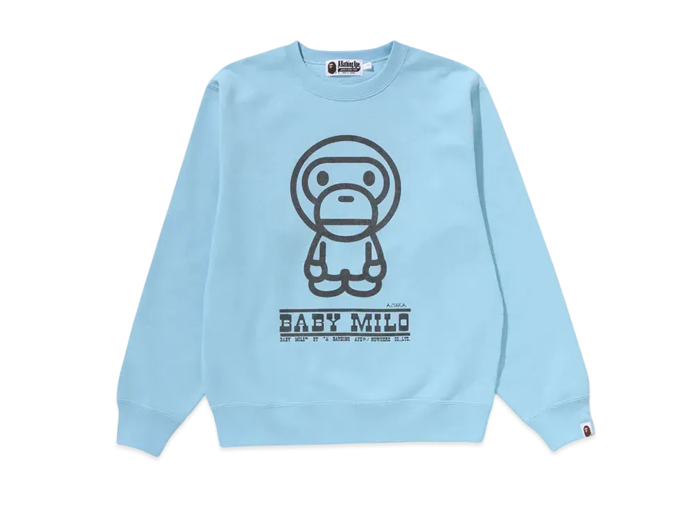 A BATHING APE Baby Milo Crewneck Sweatshirt "Sax"
