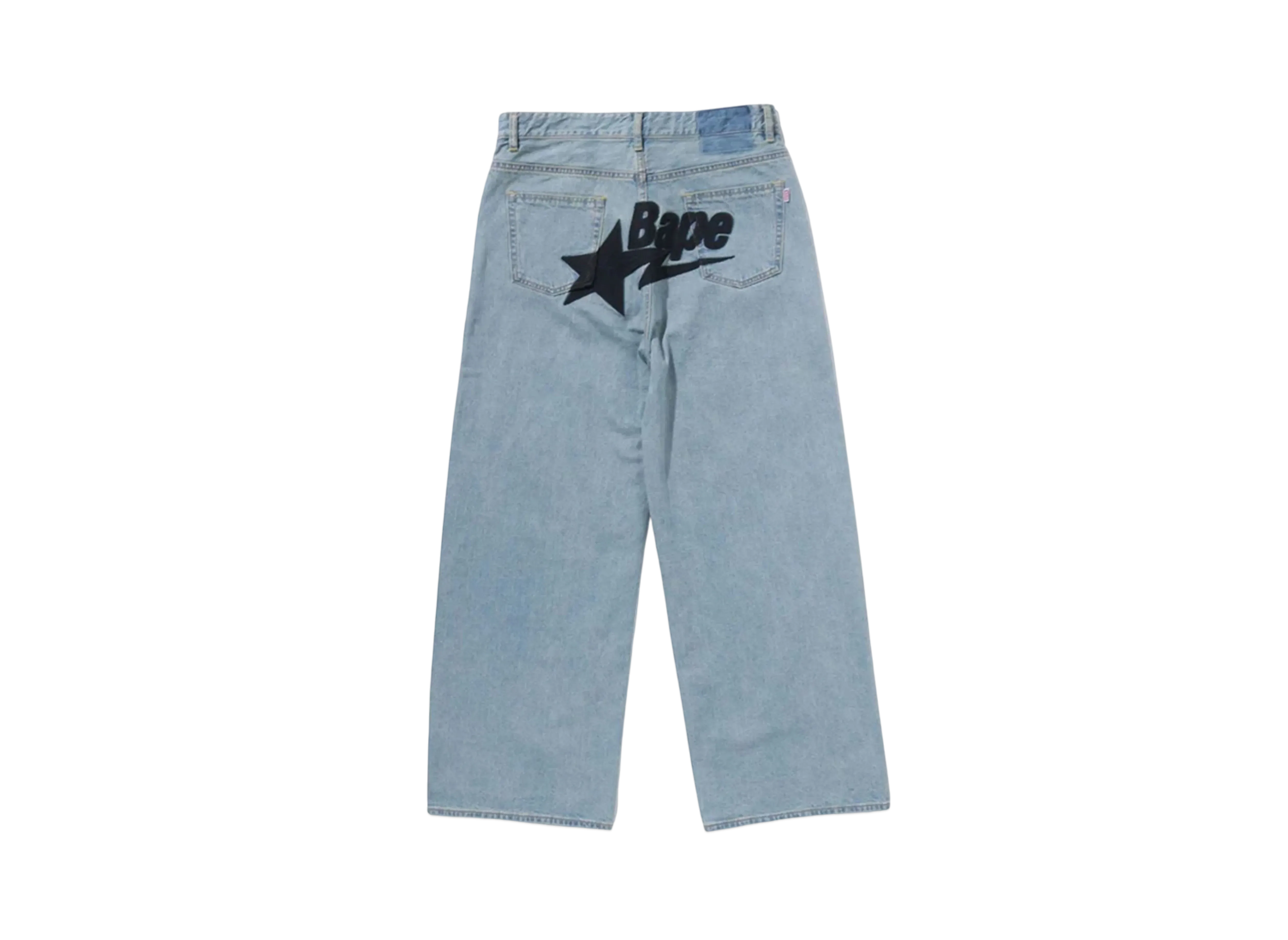 A BATHING APE Bape Sta Embroidery Baggy Denim Pants "Lightidi"
