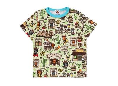 A BATHING APE Baby Milo Western Pattern Tee "Multi"