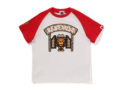 A BATHING APE Baby Milo Western Tee "Red"