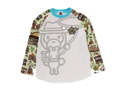 A BATHING APE Baby Milo Western Ls Tee "Sax"