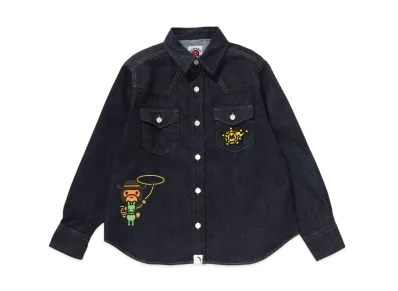 A BATHING APE Baby Milo Western Shirt "Indigo"