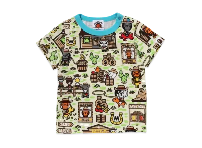 A BATHING APE Baby Milo Western Pattern Tee "Multi"