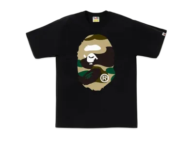 A BATHING APE Giant 1St Camo Big Ape Head Tee "Black/Yellow"