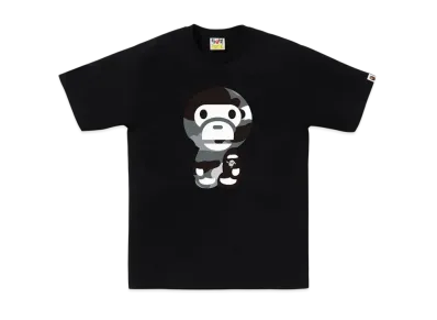 A BATHING APE Giant 1St Camo Big Baby Milo Tee "Black/Gray"