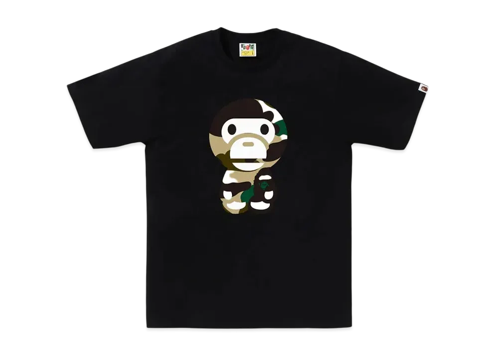 A BATHING APE Giant 1St Camo Big Baby Milo Tee "Black/Yellow"