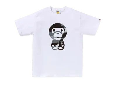 A BATHING APE Giant 1St Camo Big Baby Milo Tee "White/Gray"