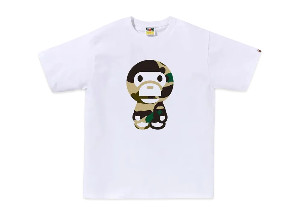 A BATHING APE Giant 1St Camo Big Baby Milo Tee "White/Yellow"