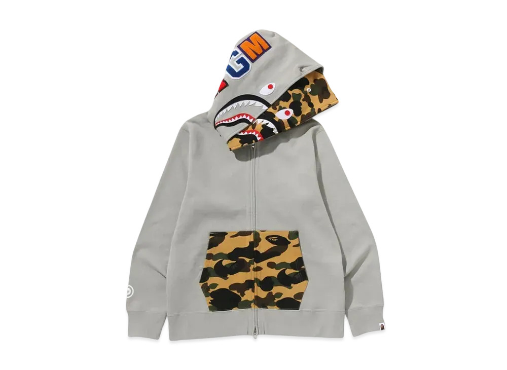 A BATHING APE 1St Camo Shark Full Zip Double Hoodie "Olivedrab"