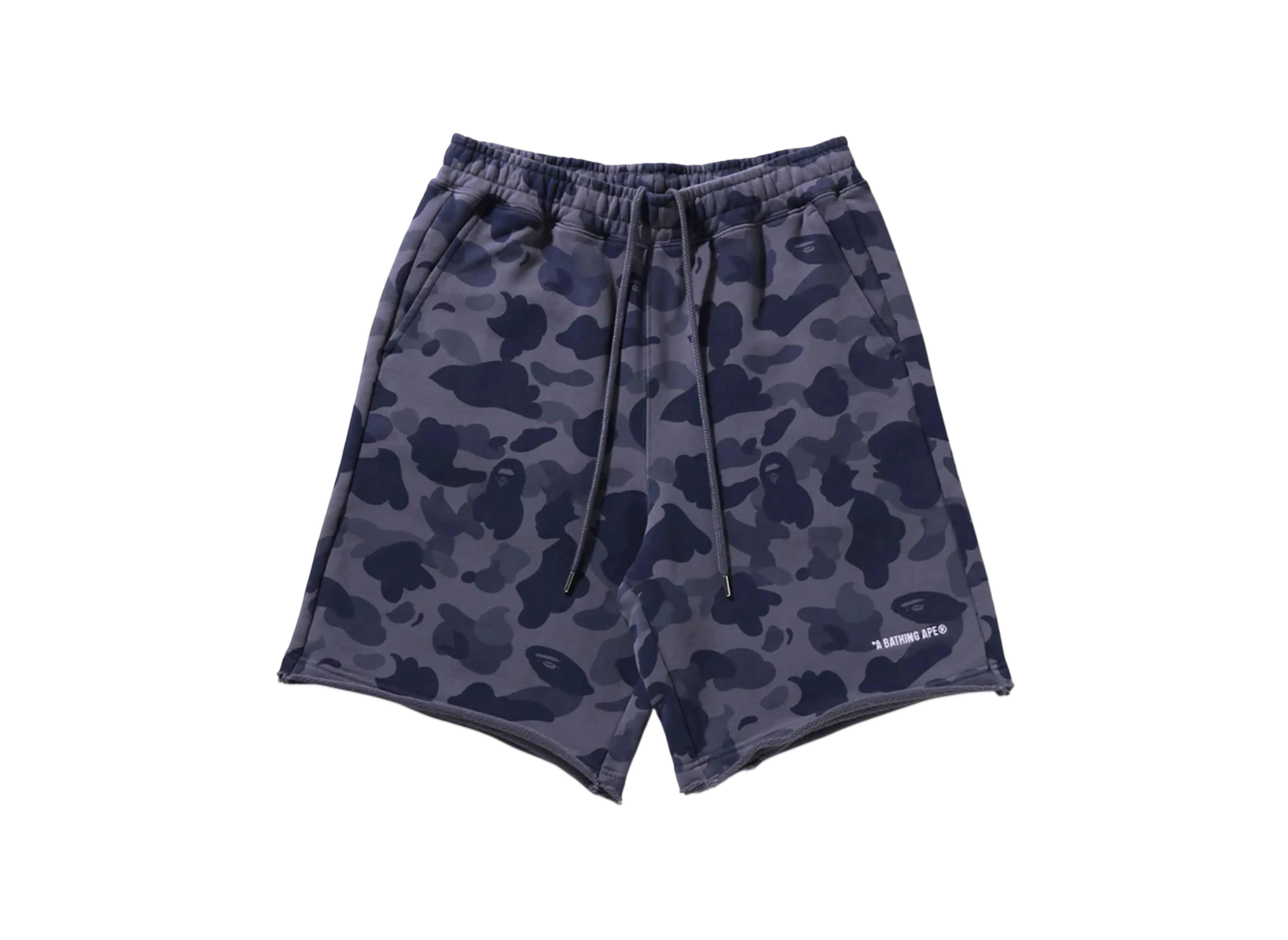 A BATHING APE 1St Camo Heavy Washed Relaxed Fit Sweat Shorts "Charcoal"