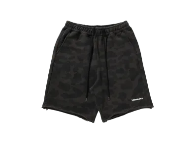 A BATHING APE 1St Camo Heavy Washed Relaxed Fit Sweat Shorts "Black"