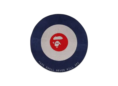 A BATHING APE Ape Target Rug "Navy"