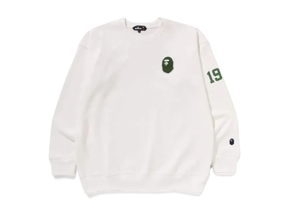 A BATHING APE Pull Over Crewneck Sweat Shirt "Ivory"