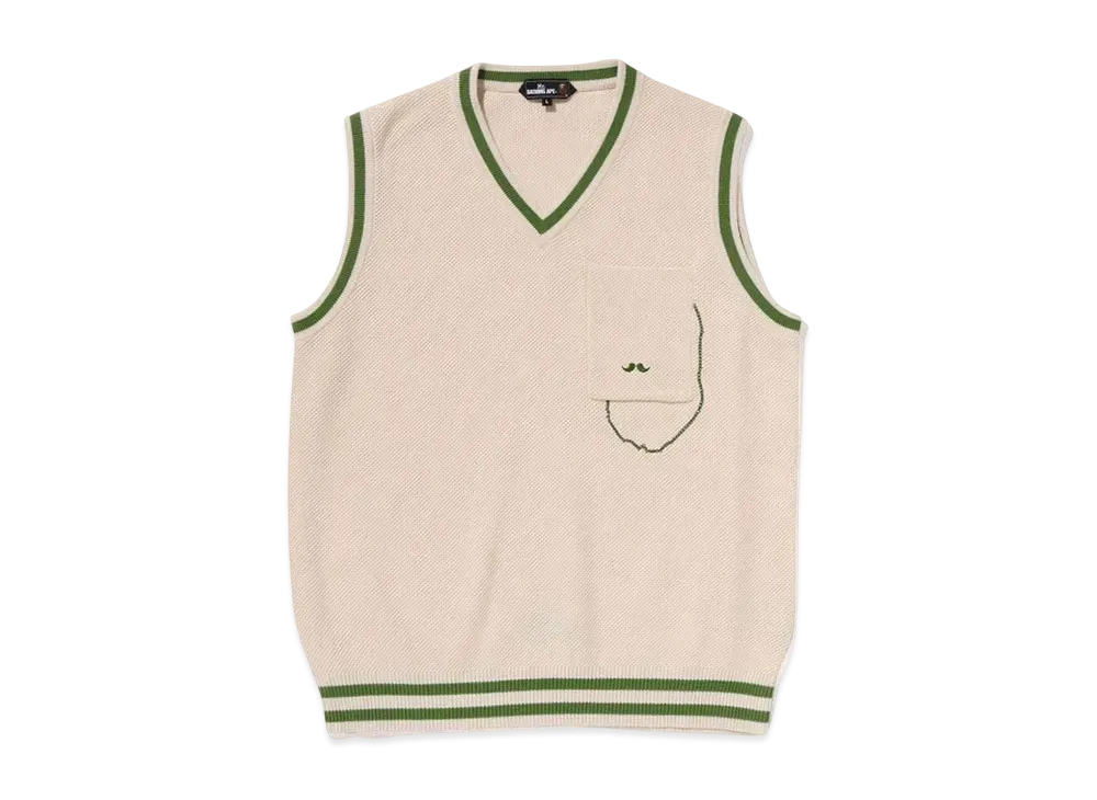 A BATHING APE Tank Top Sweater "Ivory"