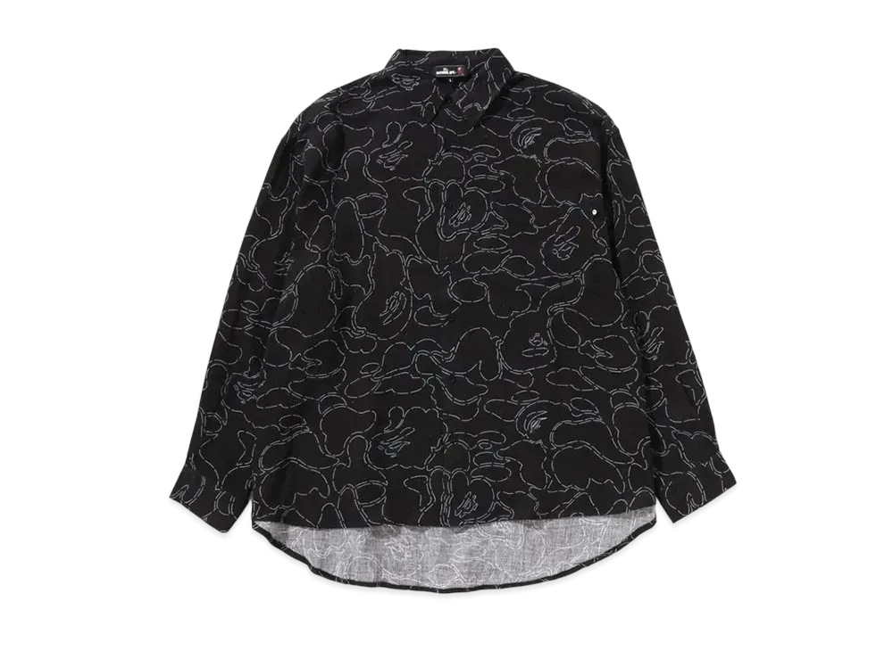 A BATHING APE Printed Casual Shirt "Black"