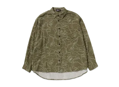 A BATHING APE Printed Casual Shirt "Beige"