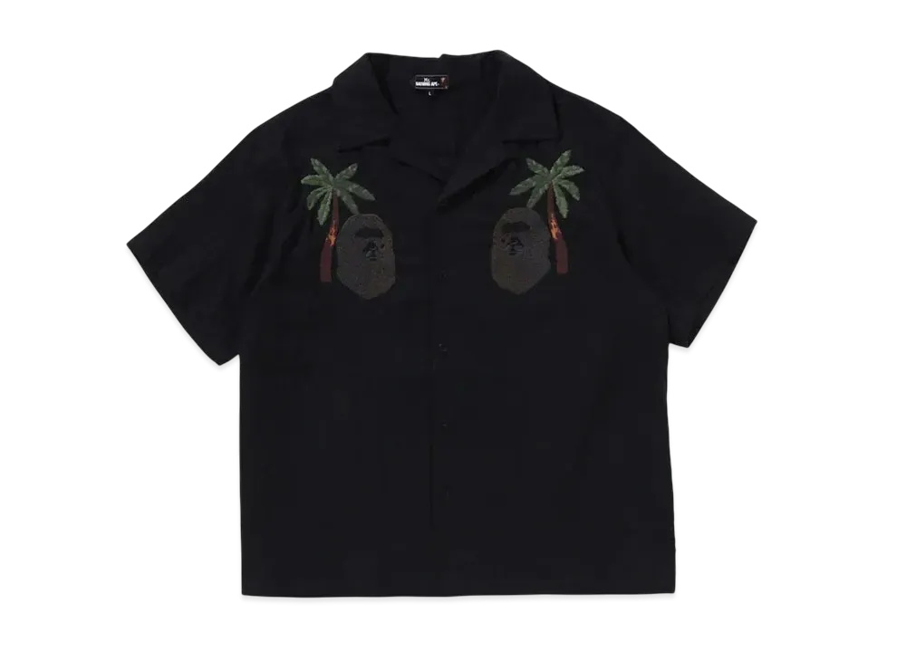 A BATHING APE Embroded Casual Ss Shirt "Black"