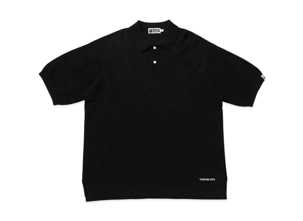 A BATHING APE Solid Camo Jacquard Relax Fit Polo Shirt "Black"
