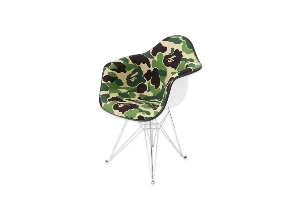 A BATHING APE x Modernica ABC Camo Upholstered Arm Shell Eiffel "Green"