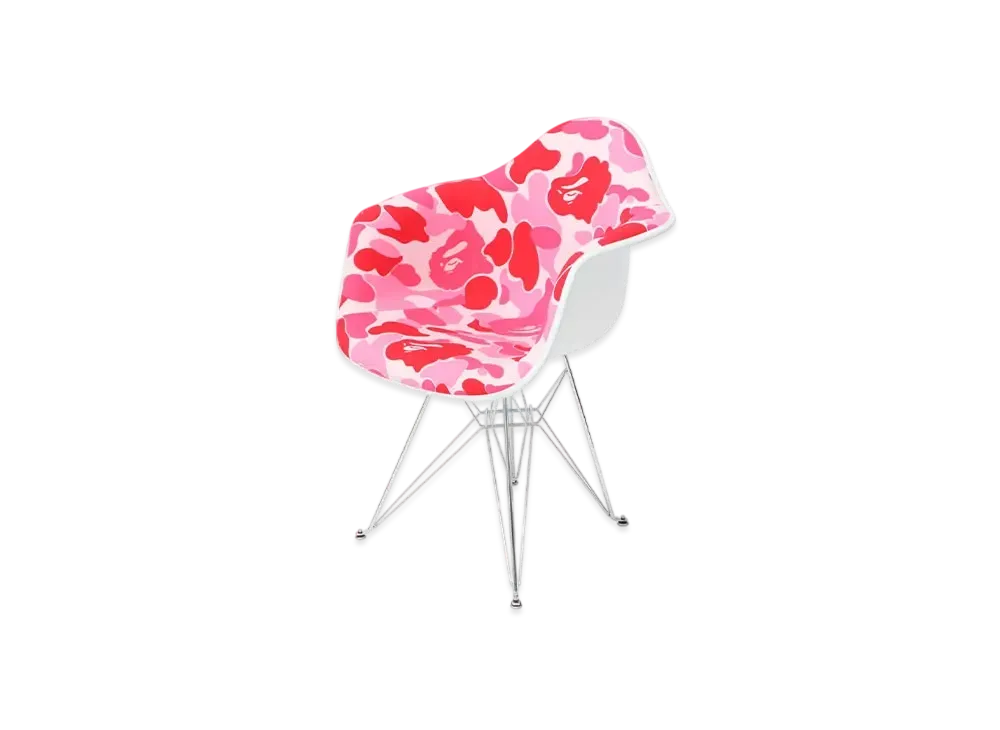 A BATHING APE x Modernica ABC Camo Upholstered Arm Shell Eiffel "Pink"