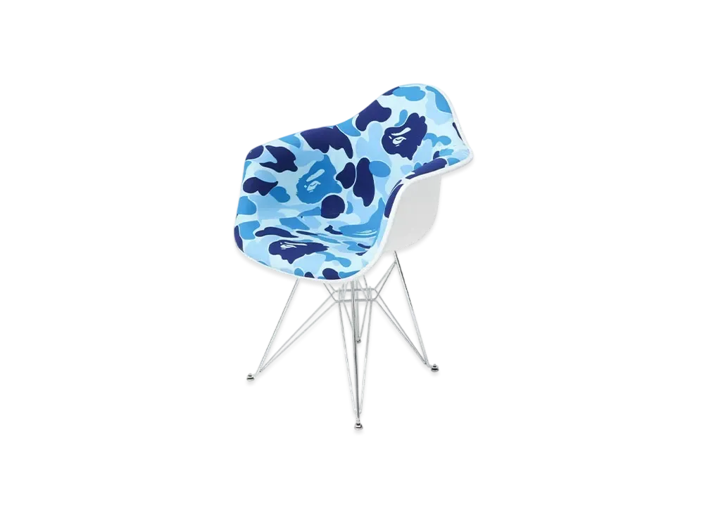 A BATHING APE x Modernica ABC Camo Upholstered Arm Shell Eiffel "Blue"
