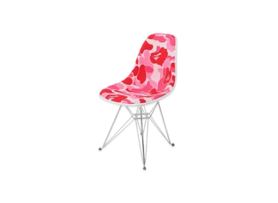 A BATHING APE x Modernica ABC Camo Upholstered Side Shell Eiffel "Pink"