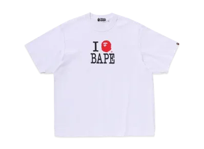 A BATHING APE Bape Logo Inside Out Relaxed Fit Tee "White"