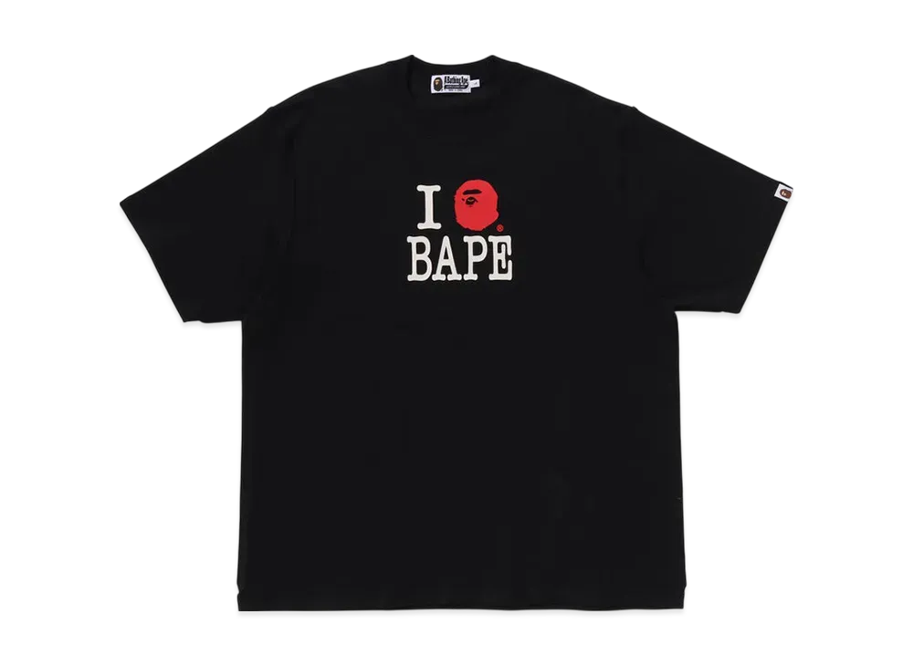 A BATHING APE Bape Logo Inside Out Relaxed Fit Tee "Black"