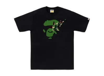 A BATHING APE ABC Camo Ape Face Sta Tee "Black/Green"