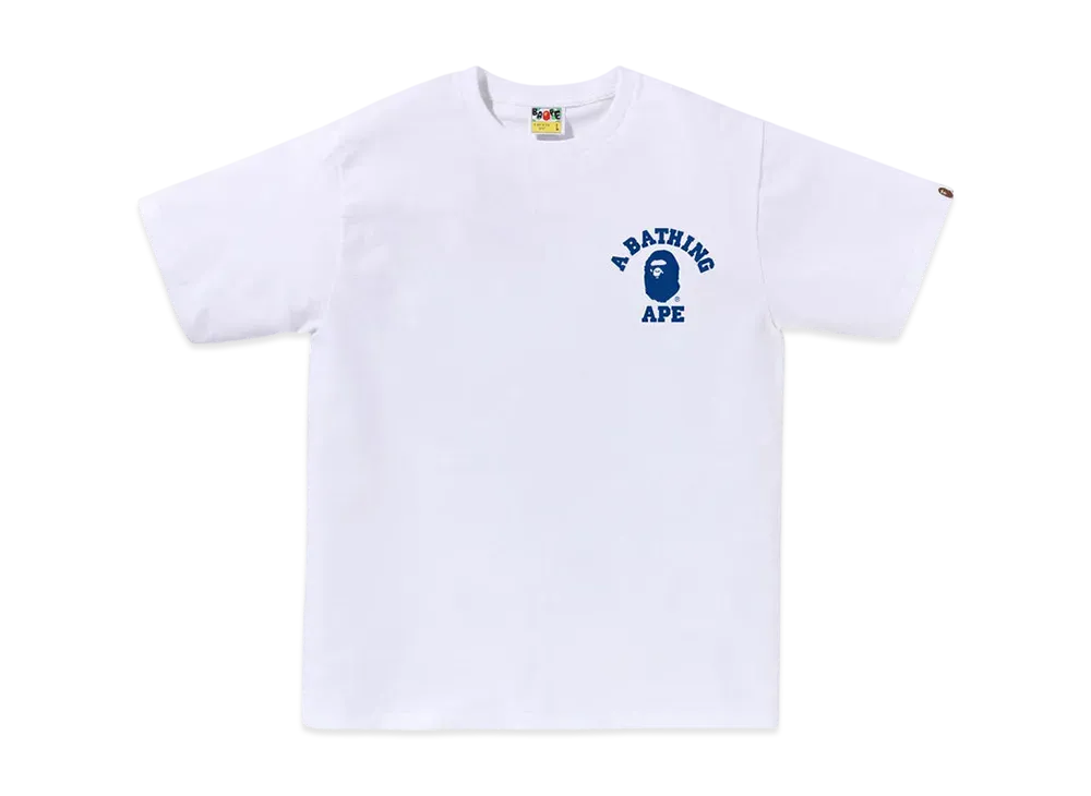 A BATHING APE ABC Camo College Ats Tee "White/Blue"