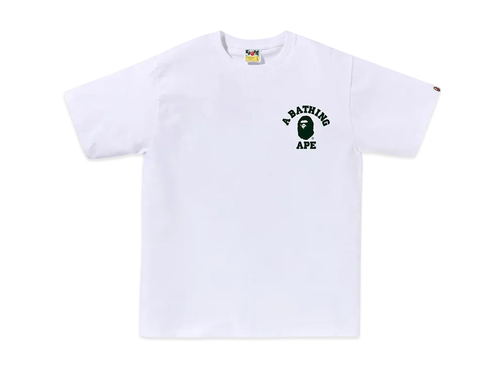 A BATHING APE ABC Camo College Ats Tee "White/Green"