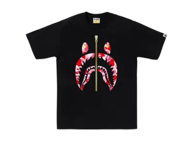 A BATHING APE ABC Camo Shark Tee "Black/Pink"