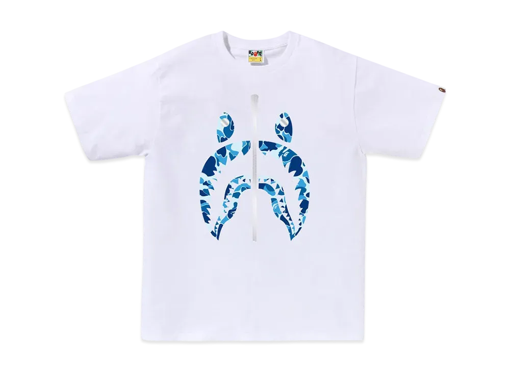A BATHING APE ABC Camo Shark Tee "White/Blue"